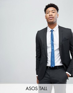 Темно-серый зауженный пиджак ASOS TALL