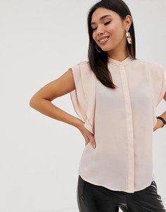 Блузка с оборками на плечах ASOS DESIGN-Розовый