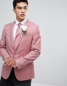 Розовый блейзер приталенного кроя из 100% шерсти ASOS WEDDING