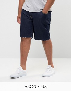 Джинсовые шорты слим цвета индиго ASOS PLUS-Синий