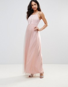 Сетчатое платье макси из органзы BCBC-Розовый Bcbg Max Azria