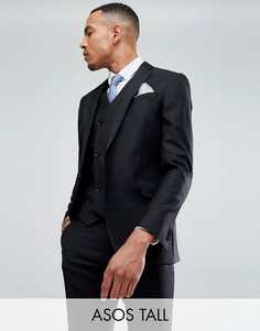 Узкий черный пиджак из 100% шерсти ASOS TALL