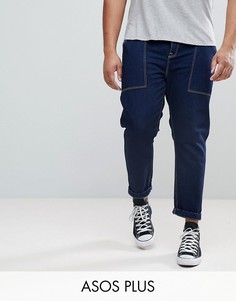 Хлопковые суженные книзу джинсы ASOS PLUS-Синий