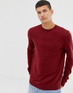 Бордовый хлопковый джемпер ASOS DESIGN-Красный