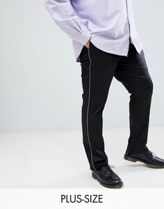 Черные облегающие брюки с контрастной отделкой Noose & Monkey PLUS-Черный