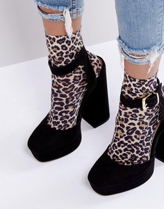 Носки с леопардовым принтом ASOS DESIGN-Мульти