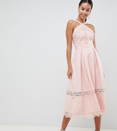 Приталенное платье с кружевными вставками True Decadence Tall Premium-Розовый