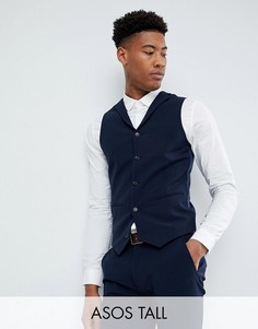 Темно-синий супероблегающий жилет ASOS DESIGN Tall