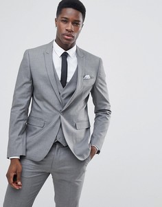 Серый пиджак скинни ASOS DESIGN