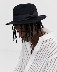 Черная фетровая шляпа ASOS DESIGN-Черный