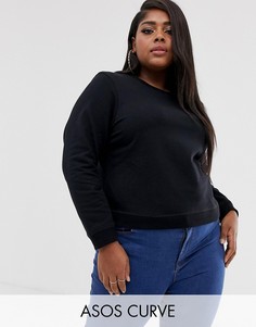Черный свитшот ASOS DESIGN Curve