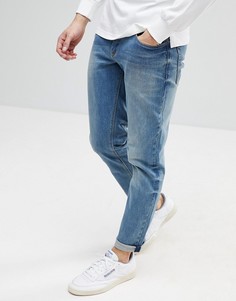 Выбеленные джинсы слим ASOS DESIGN-Синий