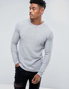 Легкий серый обтягивающий джемпер ASOS DESIGN