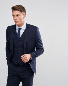 Темно-синий приталенный пиджак ASOS DESIGN