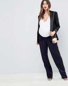 Мягкие жаккардовые брюки в строгом стиле ASOS DESIGN Maternity-Темно-синий