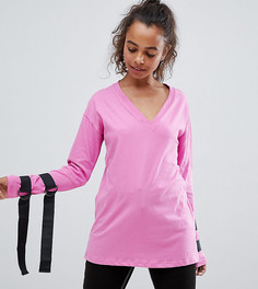 Топ с длинными рукавами и открытой спиной ASOS PETITE-Розовый
