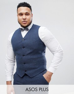 Сине-зеленый супероблегающий жилет ASOS PLUS Wedding-Синий