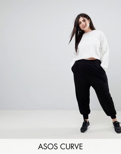 Трикотажные гаремные брюки ASOS DESIGN Curve-Черный