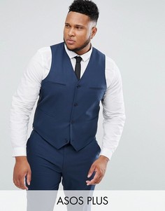 Синий жилет узкого кроя ASOS PLUS