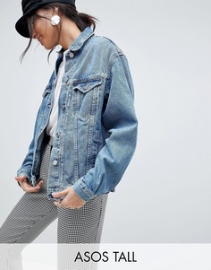 Джинсовая выбеленная куртка ASOS DESIGN Tall-Синий