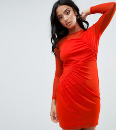 Платье мини с присборенной драпировкой ASOS PETITE-Красный