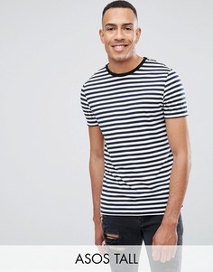 Футболка в темно-синюю полоску ASOS DESIGN Tall-Темно-синий