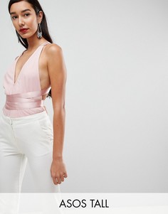 Боди из тюля с бретельками ASOS TALL-Розовый