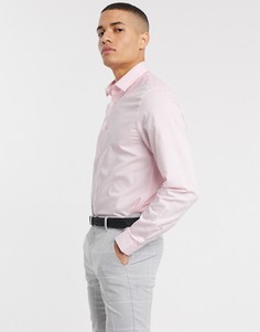 Розовая эластичная облегающая рубашка ASOS DESIGN-Розовый