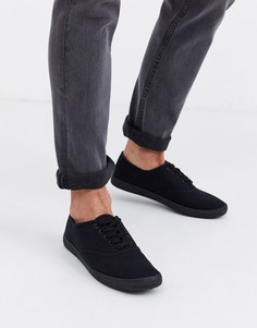 Черные парусиновые кеды ASOS DESIGN-Черный