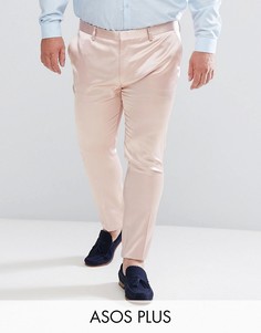 Светло-розовые супероблегающие строгие брюки ASOS DESIGN PLUS-Розовый