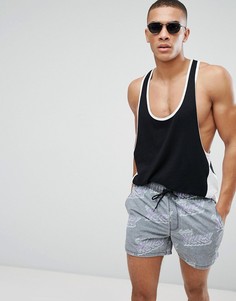Короткие шорты для плавания с принтом ASOS-Серый