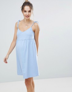 Свободное платье мини с завязывающимися бретельками ASOS DESIGN Maternity-Мульти