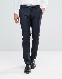 Темно-синие брюки скинни из 100% шерсти ASOS DESIGN-Темно-синий