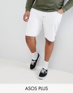 Зауженные джинсовые шорты ASOS DESIGN Plus-Белый
