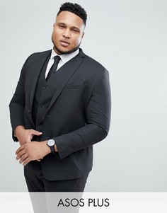 Темно-серый приталенный пиджак ASOS PLUS