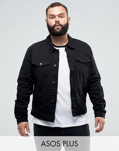 Черная джинсовая куртка зауженного кроя ASOS DESIGN Plus-Черный