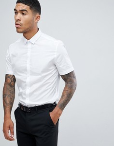 Белая строгая облегающая рубашка River Island-Белый