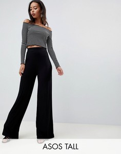 Широкие трикотажные брюки ASOS DESIGN Tall-Черный
