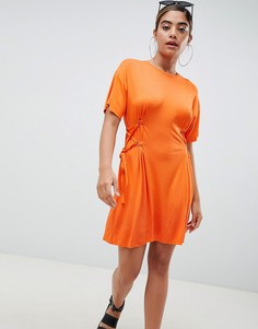 Платье-футболка мини с корсетом ASOS-Оранжевый