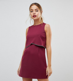 Платье мини с кроп-топом и отделкой ASOS PETITE-Красный