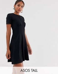 Чайное платье мини ASOS DESIGN Tall ultimate-Черный