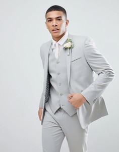 Серый приталенный пиджак ASOS DESIGN