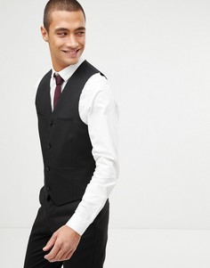 Черный приталенный жилет ASOS DESIGN