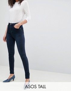 Темные джинсы с завышенной талией ASOS DESIGN Tall-Синий