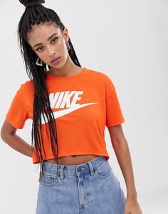 Оранжевая футболка с логотипом-галочкой Nike-Оранжевый