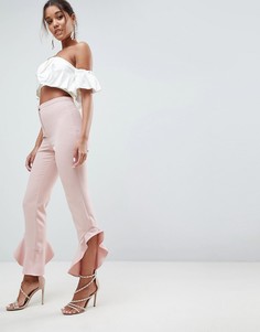 Расклешенные брюки слим ASOS Tailored-Розовый