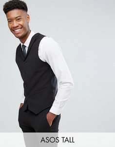 Черный облегающий жилет ASOS DESIGN Tall