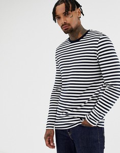 Лонгслив с сине-белую полоску ASOS DESIGN-Белый