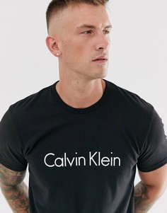 Черная футболка с круглым вырезом Calvin Klein-Черный