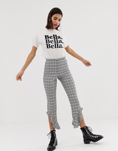 Расклешенные облегающие брюки в клетку ASOS Tailored-Мульти